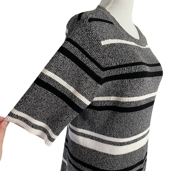 Apt. 9 Womens Sweater XXL Black White Knit Pullover Half Sleeve Casual Neutral - Picture 4 of 6